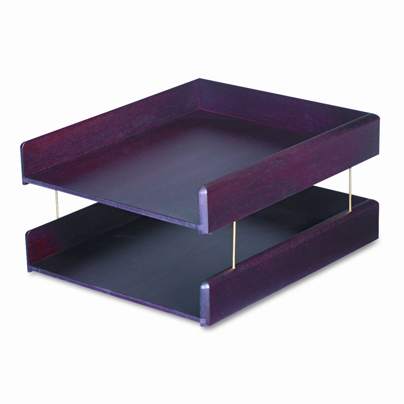 CARVER Hardwood Letter Desk Tray, TwoTier, Mahogany & Reviews Wayfair